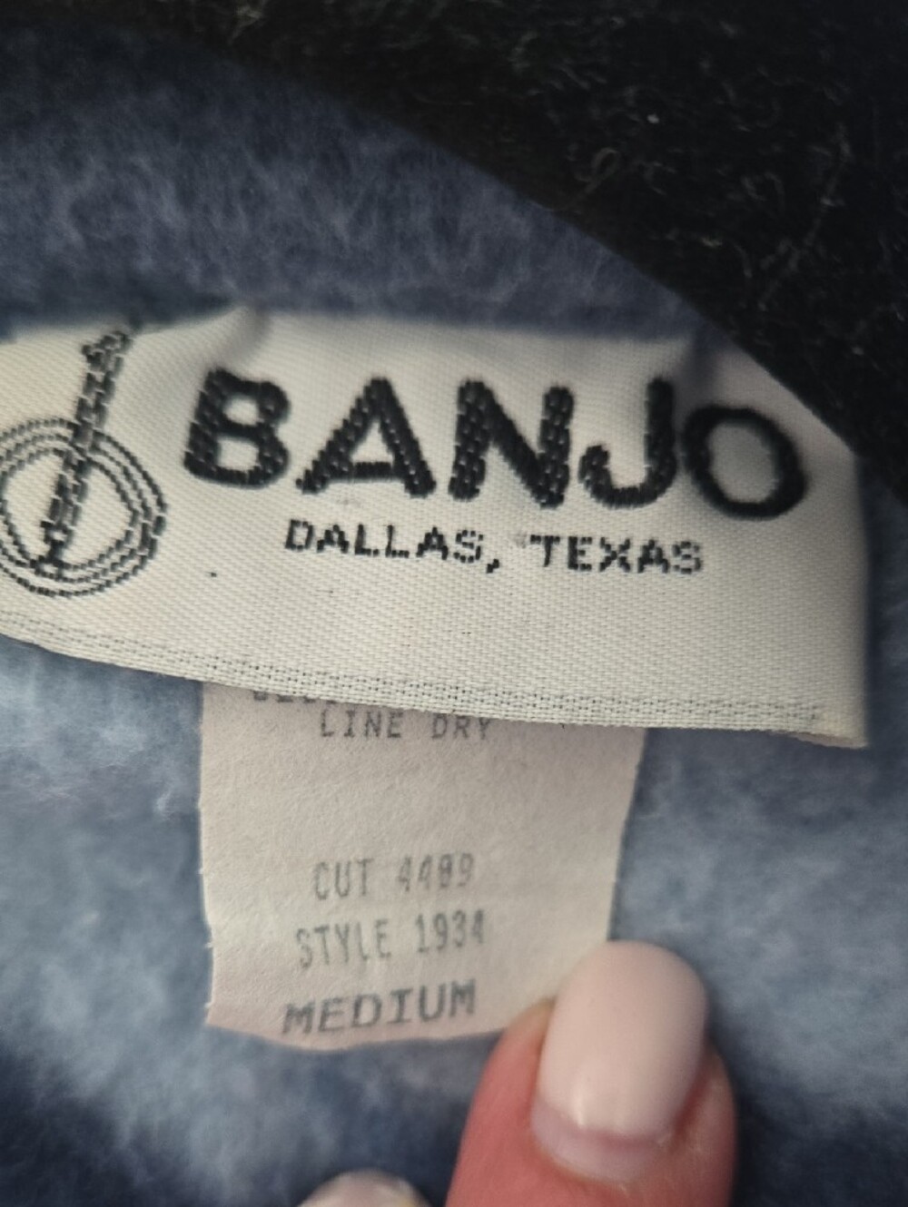 Banjo MEDIUM Blue Horse-Print FLEECE Jacket - Picture 2 of 3